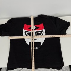 Octagon Wrestler Mask Graphic Black T Shirt Men Large