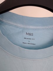 M&S Men’s 3Pcs Relaxed Fit Cotton T-shirts Size L Navy White Blue NEW