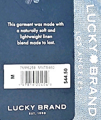 NEW LUCKY BRAND, MENS MEDIUM, LINEN-BLEND SHORT-SLEEVE POCKET🪩SHIRT-MSRP $44.50