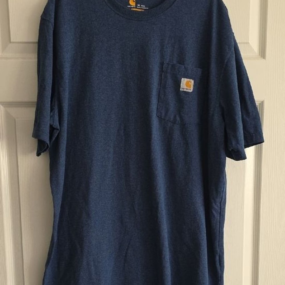 Carhartt Men’s K87 Heavyweight Pocket T-Shirt Heather Blue XL Tall Loose Fit