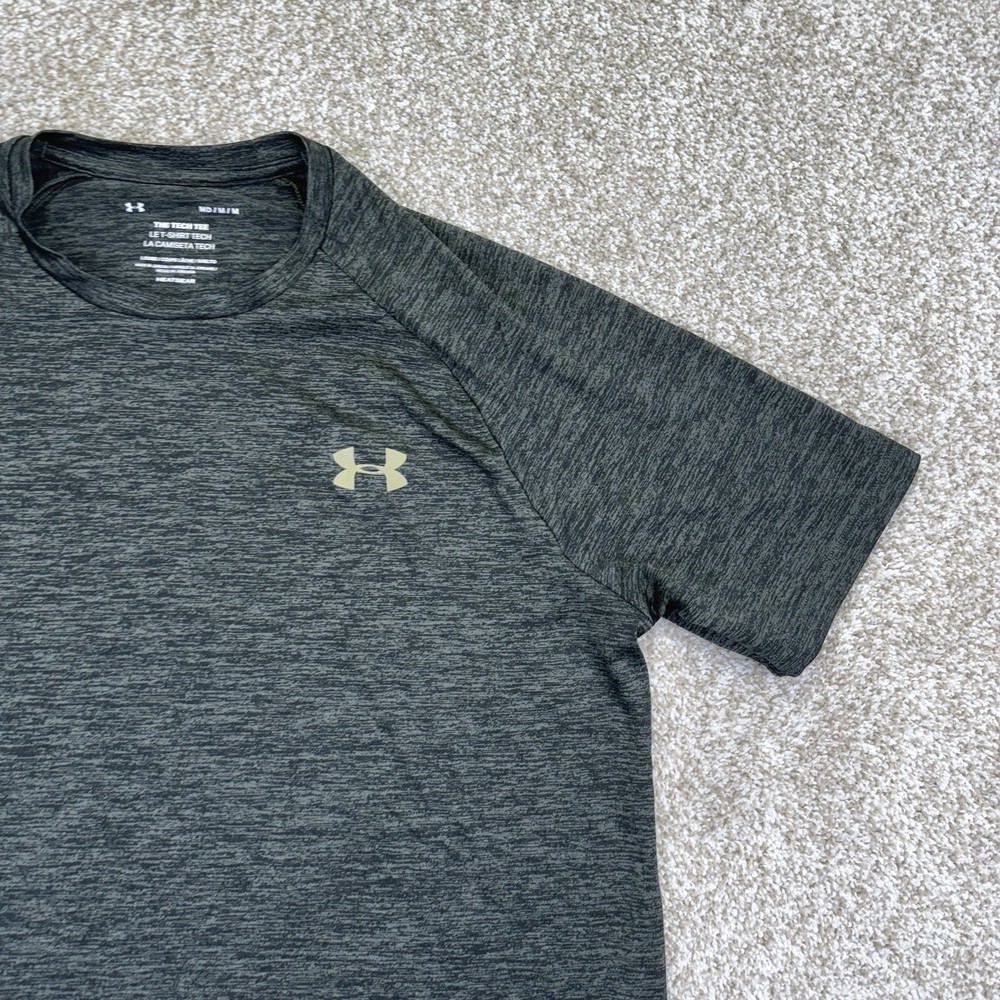 Under Armour The Tech Tee Shirt Mens Medium Green Short Sleeve Raglan 1326413