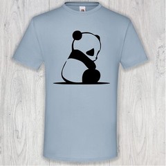 Cuddly Panda Cartoon Style Hand Printed T-Shirt Gift Size S – 3XL