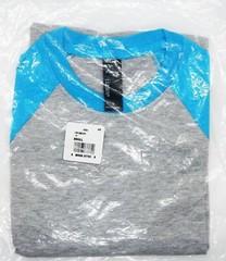 Hanes Baseball Jersey Small X-Temp Unisex Light Steel/Neon Blue Free Ship/Return