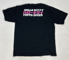 Hello Kitty Racing Car Tokyo Speed Graphic T-shirt Men Large Black Short Sleeve