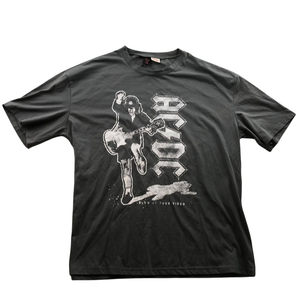 AC/DC Mens T-Shirt Medium Graphic Band Tee Romwe Angus Young Rock Band Shirt