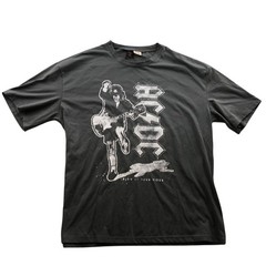 AC/DC Mens T-Shirt Medium Graphic Band Tee Romwe Angus Young Rock Band Shirt