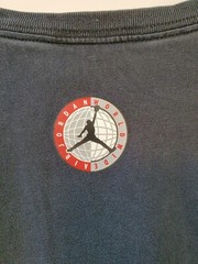 Air Jordan World Wide Black T Shirt Satin Pocket