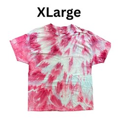 Tie Dyed Unisex Men’s T-shirt – Ice Dye Vibrant Pink Peony – Handmade (XLarge)