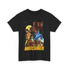 Watchmen Superhero Group Graphic Black T-Shirt Comic Art Tee – T551