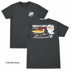 Mercury Racing Boat T-Shirt Speedboat Engine Graphic Marine Tee White