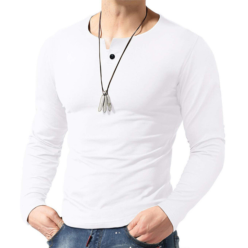 Zonbailon men’s long sleeve solid color slim fit breathable quick dry