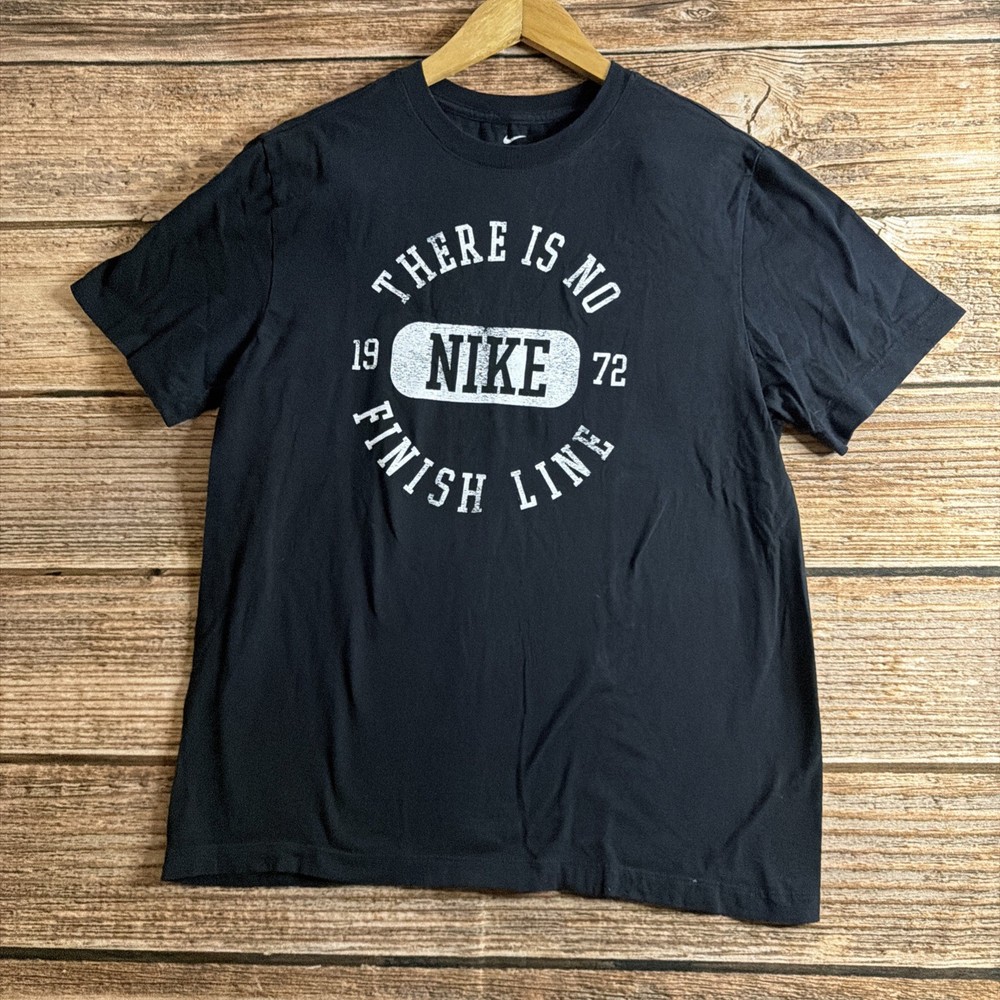 Nike Shirt Mens Medium Black There Is No Finish Line Graphic Tee