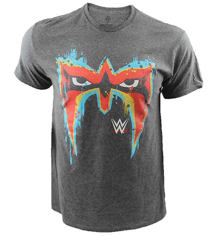 WWE Ultimate Warrior Retro Mask Dark Heather Short Sleeve T shirt NH28537