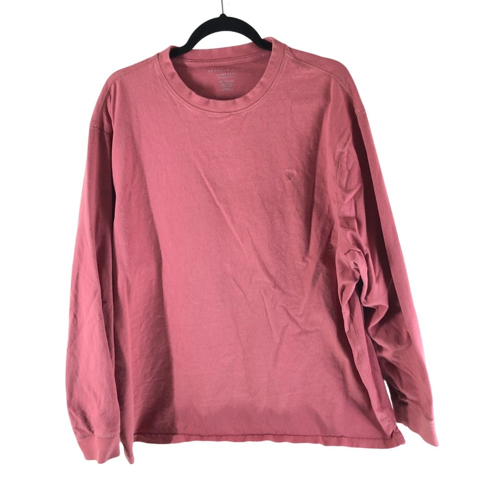 American Eagle Mens T Shirt Super Soft Standard Fit Crew Neck Salmon Pink XXXL