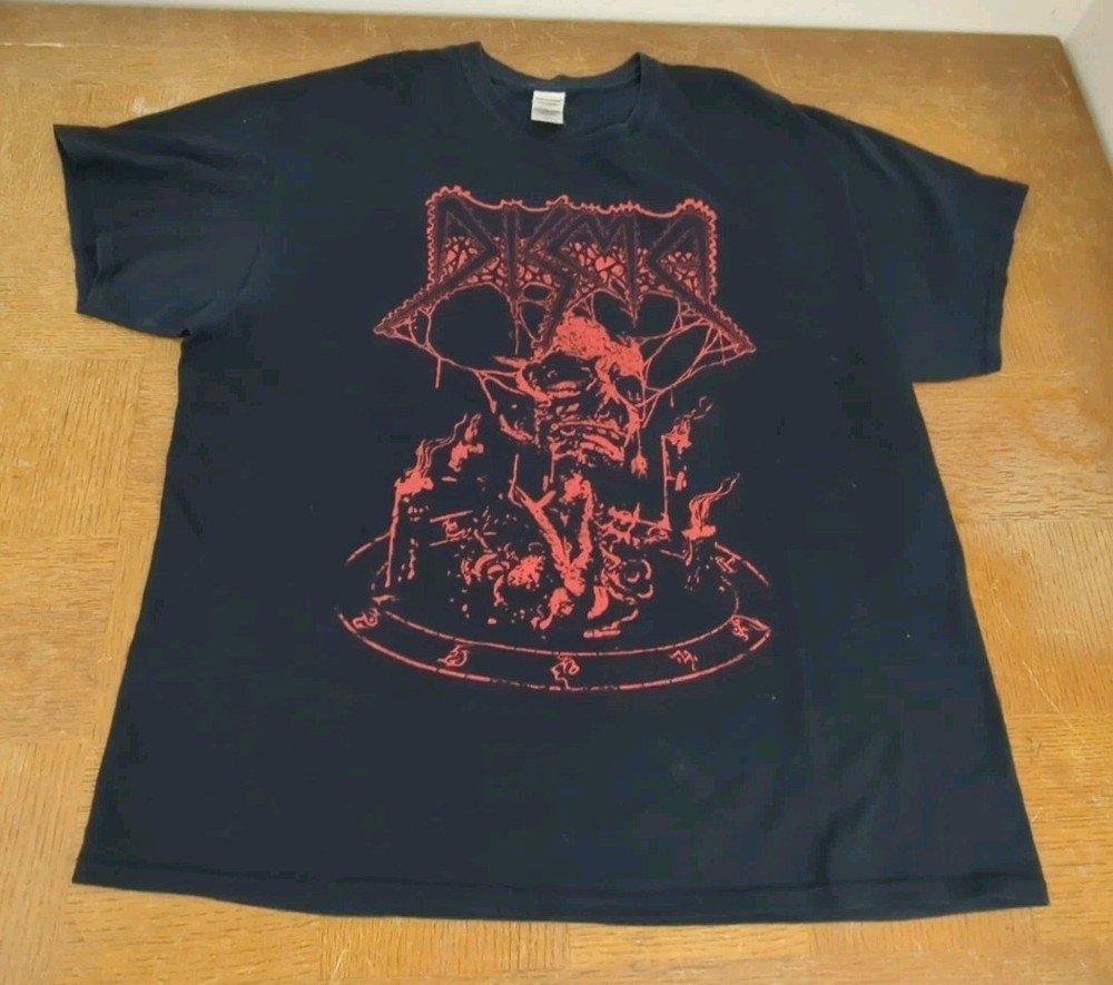 Men’s DISMA T-Shirt Black w/ Red Big Logo Death Metal Size XL