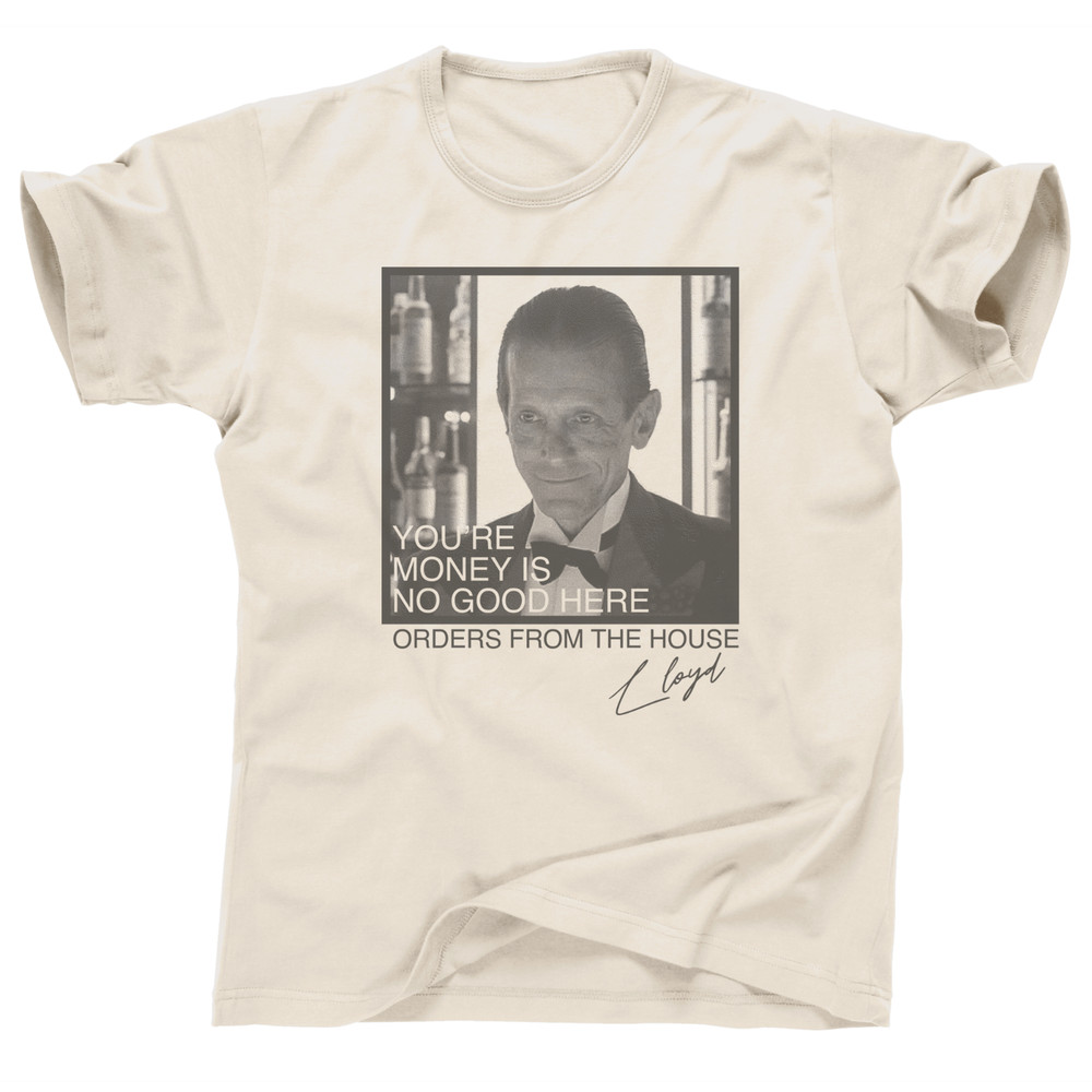 Lloyd the Bartender from The Shining Stanley Kubrick Red Rum Movie T Shirt