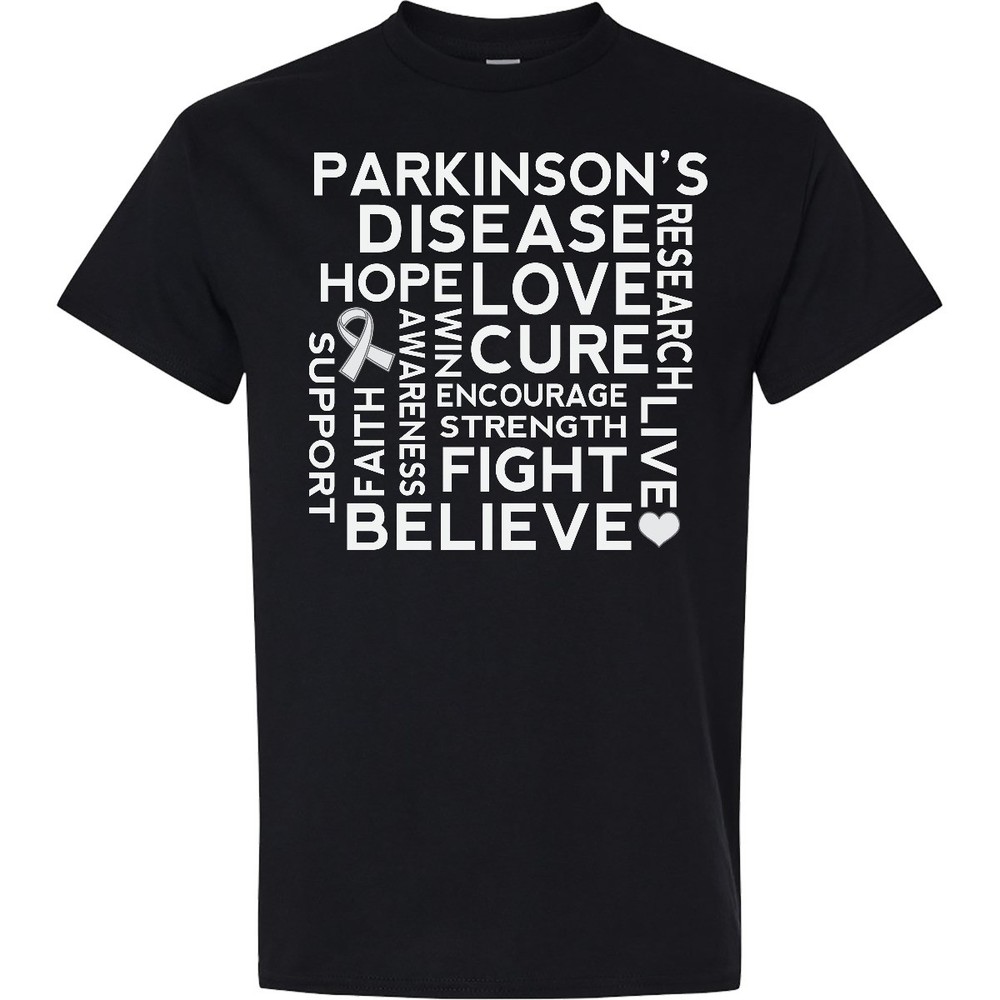 Inktastic Parkinsons Disease Awareness T-Shirt Ribbon Month Walk Mens Clothing