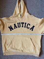 NAUTICA 22SS Arch Logo Hoodie, Size L, Cotton, BEG 221-1220 Vintage