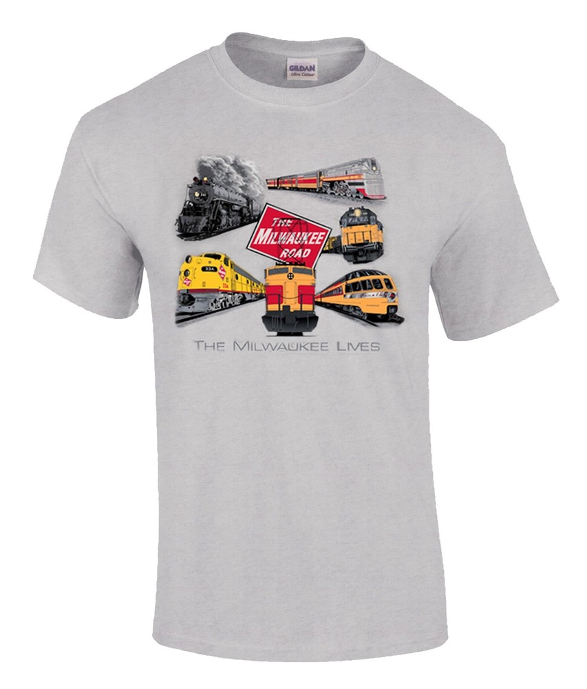 Milwaukee Road Rarilorad Collage Authentic Railroad T-Shirt [88]