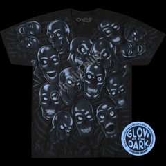 JUICY J STAY FLY-SKULL PILE- BLUE GLOW N DARK-T-SHIRT S-M-L-XL-XXL Halloween