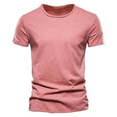 Men’s 100% Cotton V-Neck T-Shirt Slim Fit Short Sleeve Tee