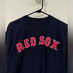 Beckett 19 Red Sox Dark Navy Blue Red Unofficial Baseball T-Shirt Shirt Size M