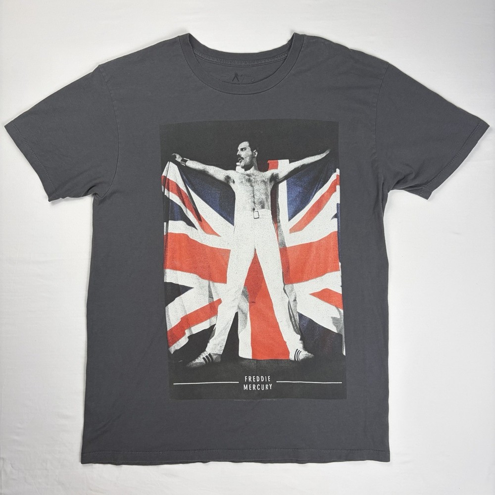 Freddie Mercury Queen T Shirt Mens L Union Jack Graphic Band Tee