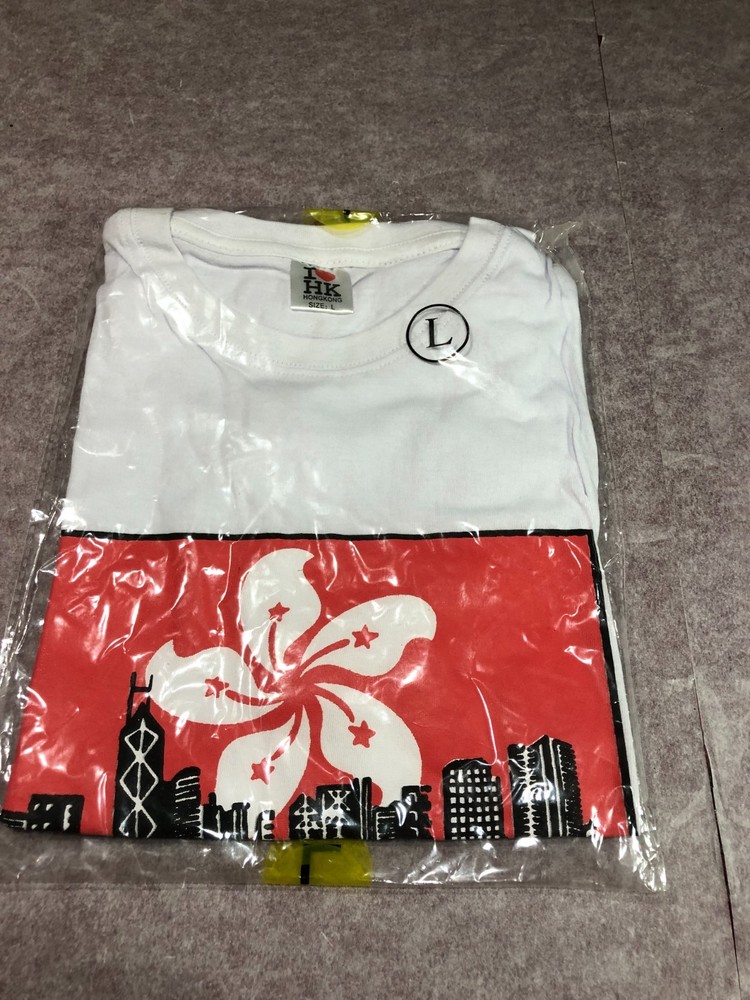 New, T shirt, Hong Kong prints, featuring flower and high-rise background L