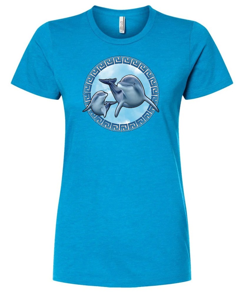 Women’s Dolphin Greek Key Premium Cotton Blend Top