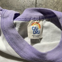 Vintage 70s Thin Cal Cru White And Lilac Blank Raglan Men’s Size XL Thin