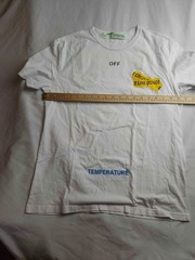 Off-White Temperature Fire Line Do Not Cross T-Shirt Men Medium Urban Streetwear