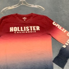 Hollister California T-Shirt Men Small Multicolor Ombre Dye Spellout Logo Casual