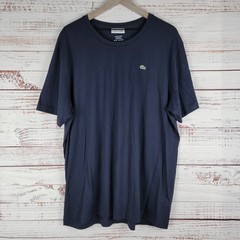 Lacoste Pima Cotton T Shirt Men’s Sz FR 8R 1XLB Navy Blue Crew Neck *Read Below*