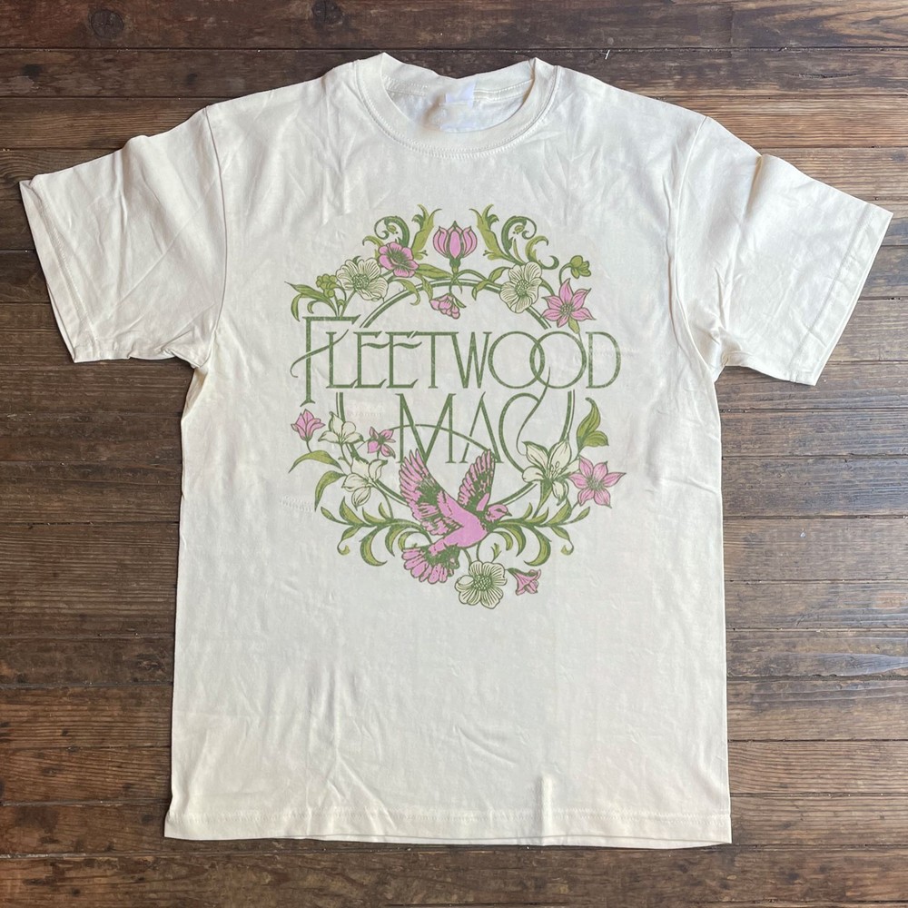 New!! Fleetwood Mac Dove Flowers White Unisex T-shirt Size S-5XL