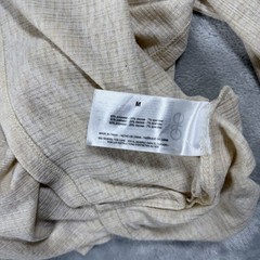 G.H. Bass Henley Mens Medium Beige Waffle Knit Thermal Long Sleeve Shirt