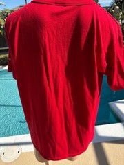 Vintage Wilson Henley short sleeve 50/50 Blank Red Plain T-Shirt Mens Size XL