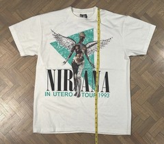 NIRVANA vintage 1993 IN UTERO TOUR t shirt RARE TURQUOISE