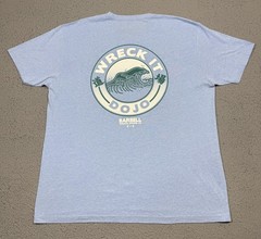 Barbell Shirt Mens 2XL Blue Wreck It Dojo Wave Graphic Gym Tee Tagless
