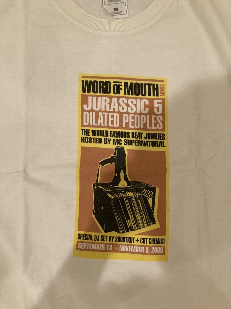Vtg Word Of Mouth Tour (Jurassic 5, Dilated Peoples & Beat Junkies) T-Shirt XL