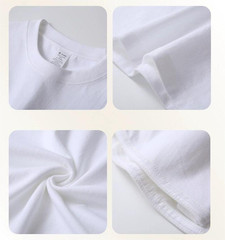 Pure cotton short-sleeved round-neck loose solid-color T-shirt, 3 pack / 5 pack