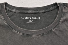 Lucky Brand Men’s Lucky Customs Tee Short Sleeve Raven Crew Neck Size 2XLT NEW