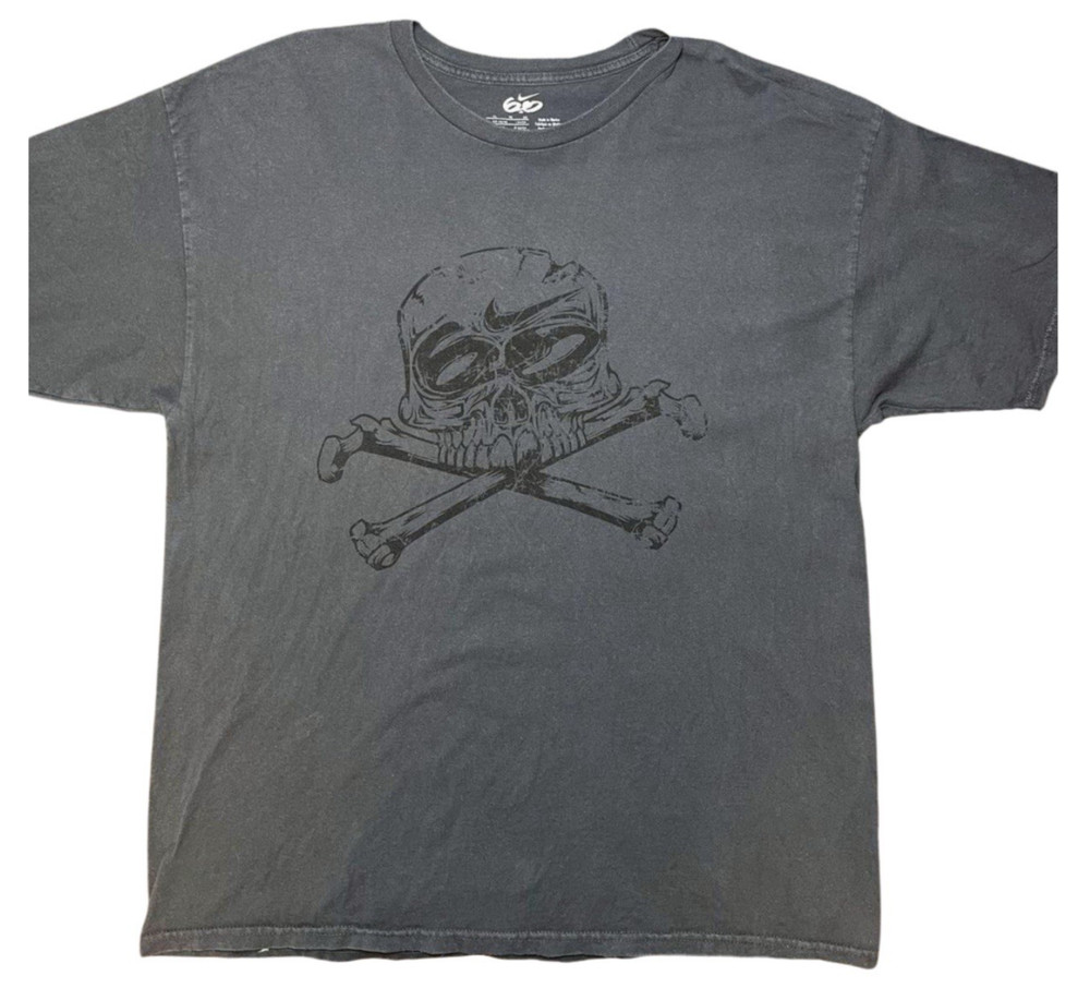 Vintage Nike 6.0 Shirt Mens XL Black Skull Crossbones Graphic Tee BMX Skate Y2K