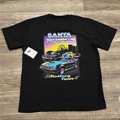 Ford Road Trip T-Shirt Mens XXL Black Retro Santa Monica Mustang Fever Graphic