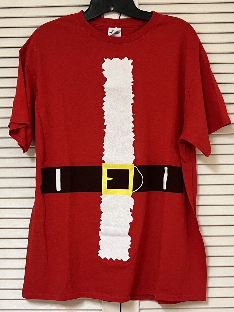 Gildan Santa Christmas Holiday Short Sleeve Crew Neck Tshirt – Size Large- VGUC