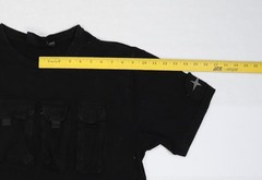 Time Space Shirt Mens Large Black Utility Tactical Chest Pockets Streetwear