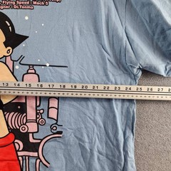 Astro Boy Kanji Graphic Print Tee Mens XL Light Blue Multi Crewneck Short Sleeve