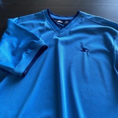 Starter Shirt Medium Vintage Mens Blue Mesh V-Neck Athletic Jersey Sportswear