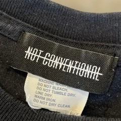 NOT CONVENTIONAL Logo T-Shirt Black Graphic Tee Free Size