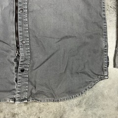 Hudson Shirt Mens Large Gray Full Zip Sun Fade Vintage USA Preowned