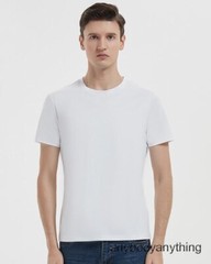 Men’s 100% Mercerized Cotton T-shirt Crew Collar Short Sleeves Casual Basic Tops